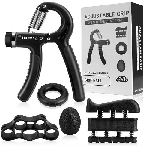 Fortalece tu Agarre Ajustable 5 en 1 | Hand grip - Entrena Manos y Antebrazos Como un Pro